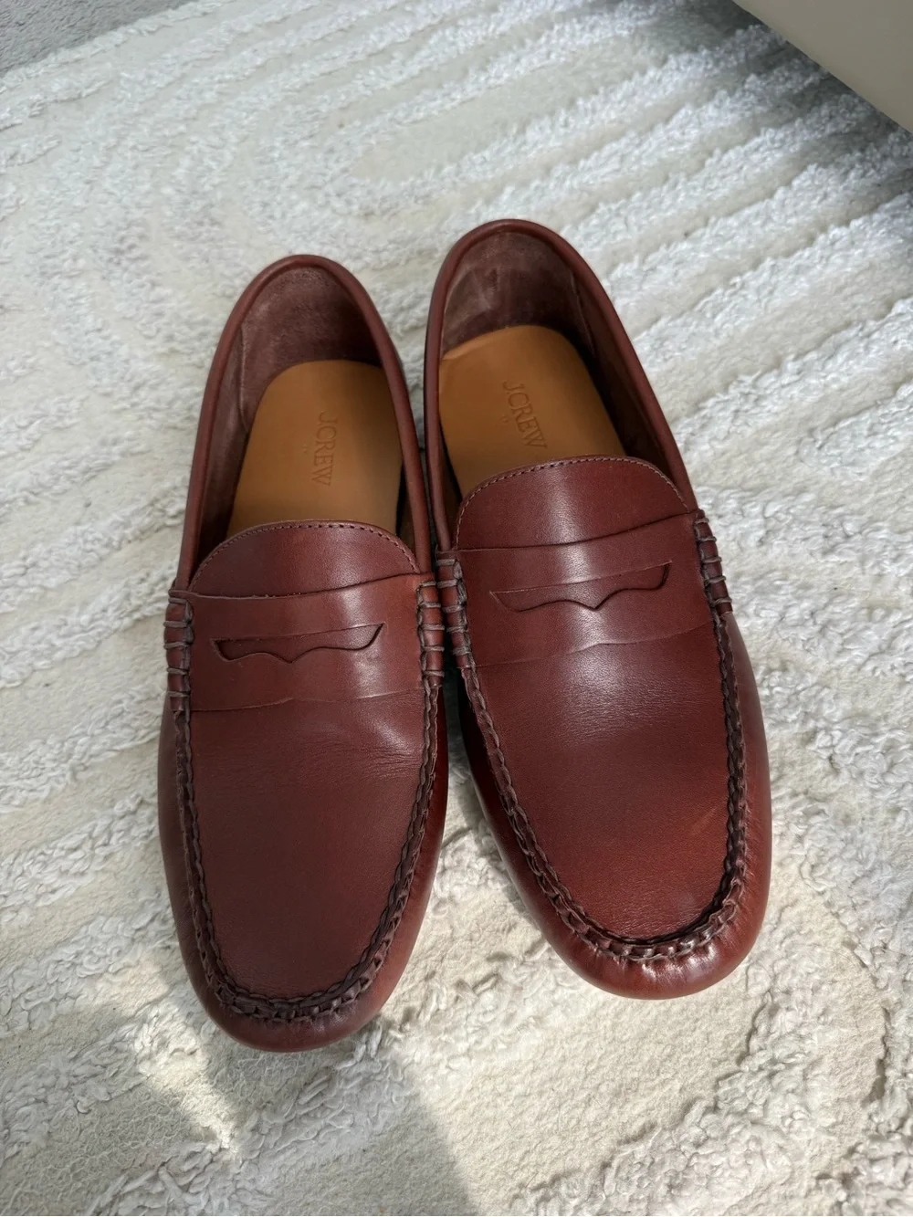 J. Crew Men's Brown Leather Penny Loafers
